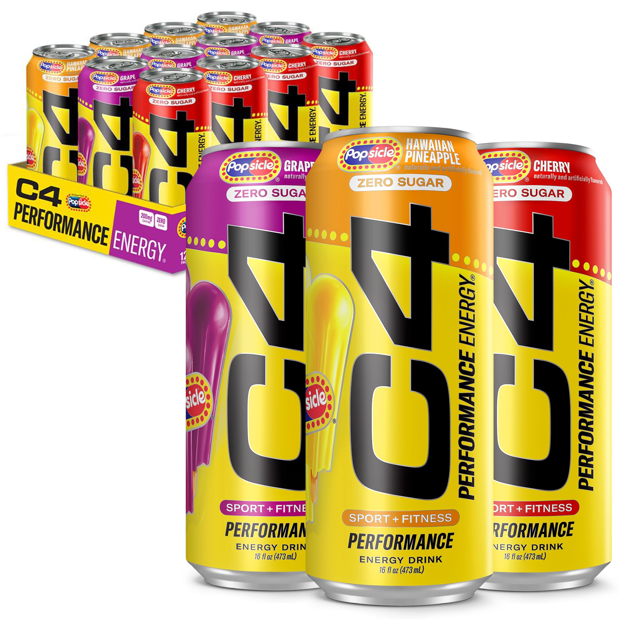 Amazon.com: C4 Energy Drink x Popsicle Variety Pack, Carbonated